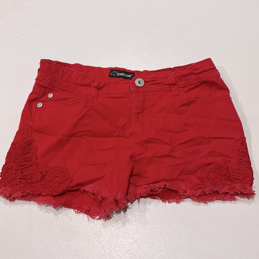 Girls Red Jordache Jean Shorts